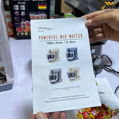 Lenox Kitchen Stand Mixer 1200 Watt with 5 Liter Stainless Steel Bowl | Dough Hook, Whisk & Beater