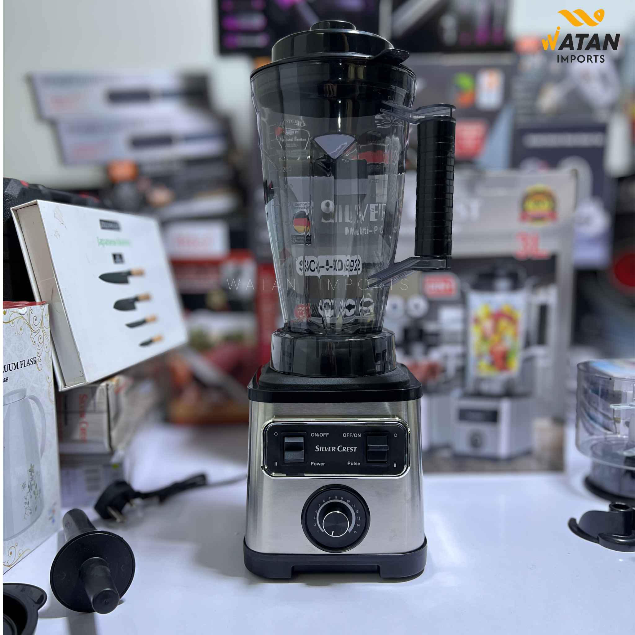 Silver Crest 8-in-1 Multi-Purpose Juicer Blender | Powerful Motor | Dry & Wet Grinder | Food Processor