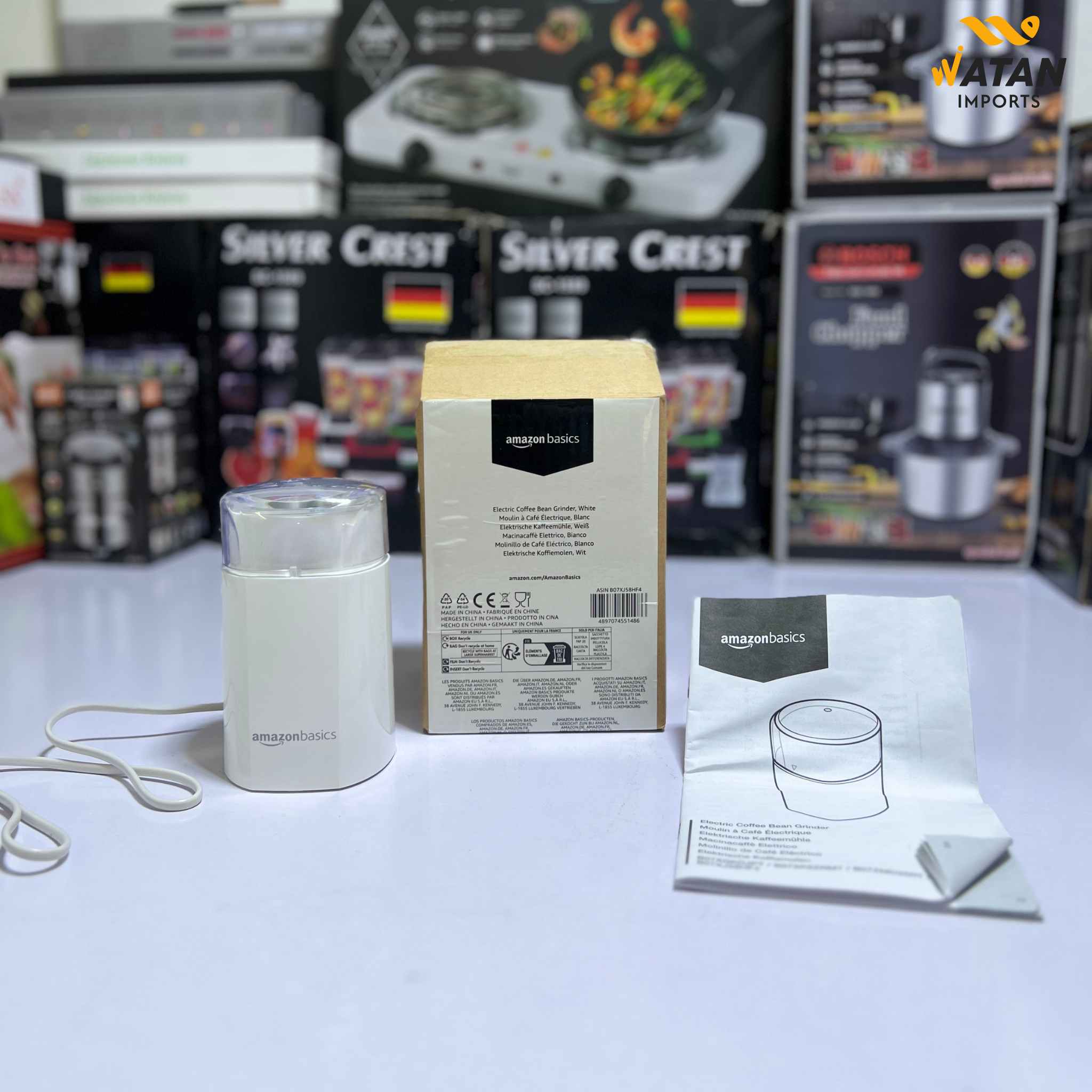 Amazon Basics Electric Coffee Grinder – Stainless Steel Blades, One-Touch Operation, Compact & Durable Design