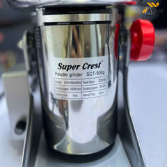 Super Crest 500gm Commercial Electric Powder Grinder | 2000W High-Speed Spice & Grain Mill Machine