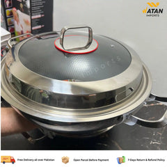 Heavy Duty Lazer Coated Karahi Pan | Non-Stick & Easy to Clean