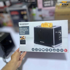 Silver Crest Digital Toaster with LED Display & Bagel Function - 2 Slice Stainless Steel