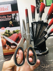 Bass Kitchen Knife Set 8 Pieces with Rotating and Folding Stand