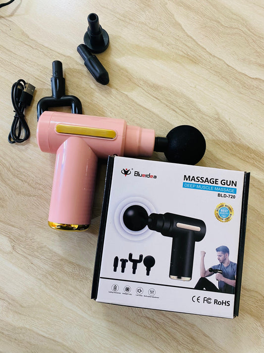 Mini USB Massage Gun | 4 Massage Heads | 3200 RPM High-Speed Vibration | Portable Muscle Relaxation & Fitness Massager