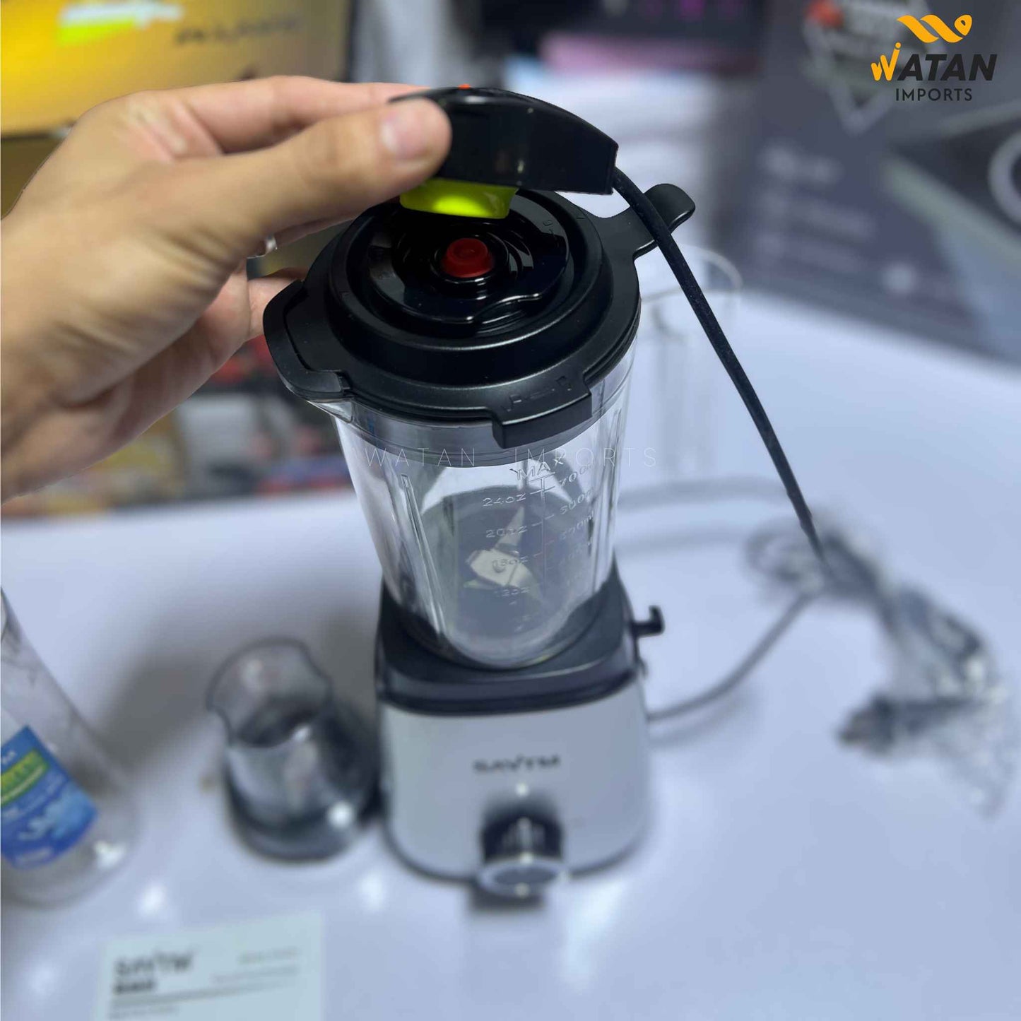 SAVTM 2 in 1 Blender & Grinder | 500W Motor | 2 BPA-Free Cups | Vacuum Cup Processor