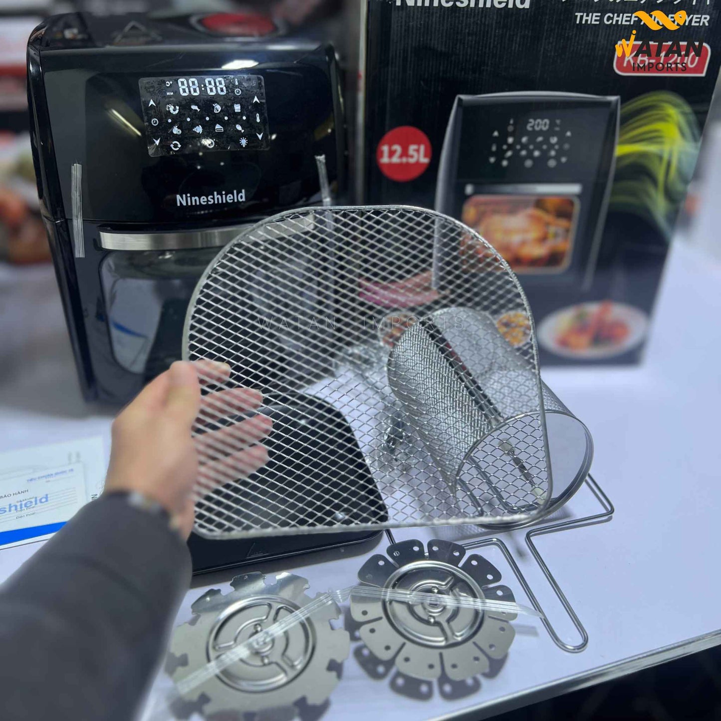 NineShield 12.5L Air Fryer | 1800W Power | Hot Air Technology | Digital Temperature Control 0–200°C