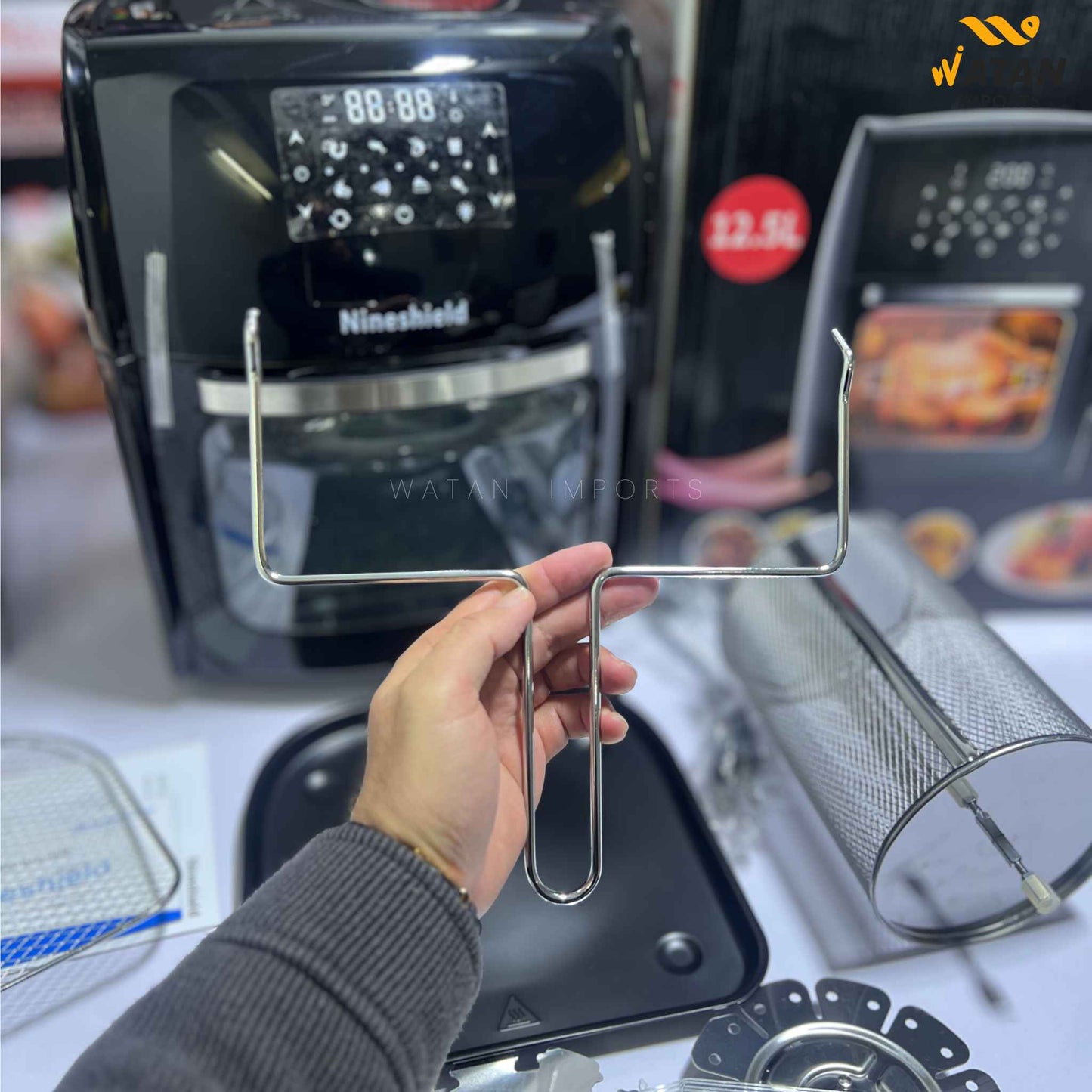 NineShield 12.5L Air Fryer | 1800W Power | Hot Air Technology | Digital Temperature Control 0–200°C