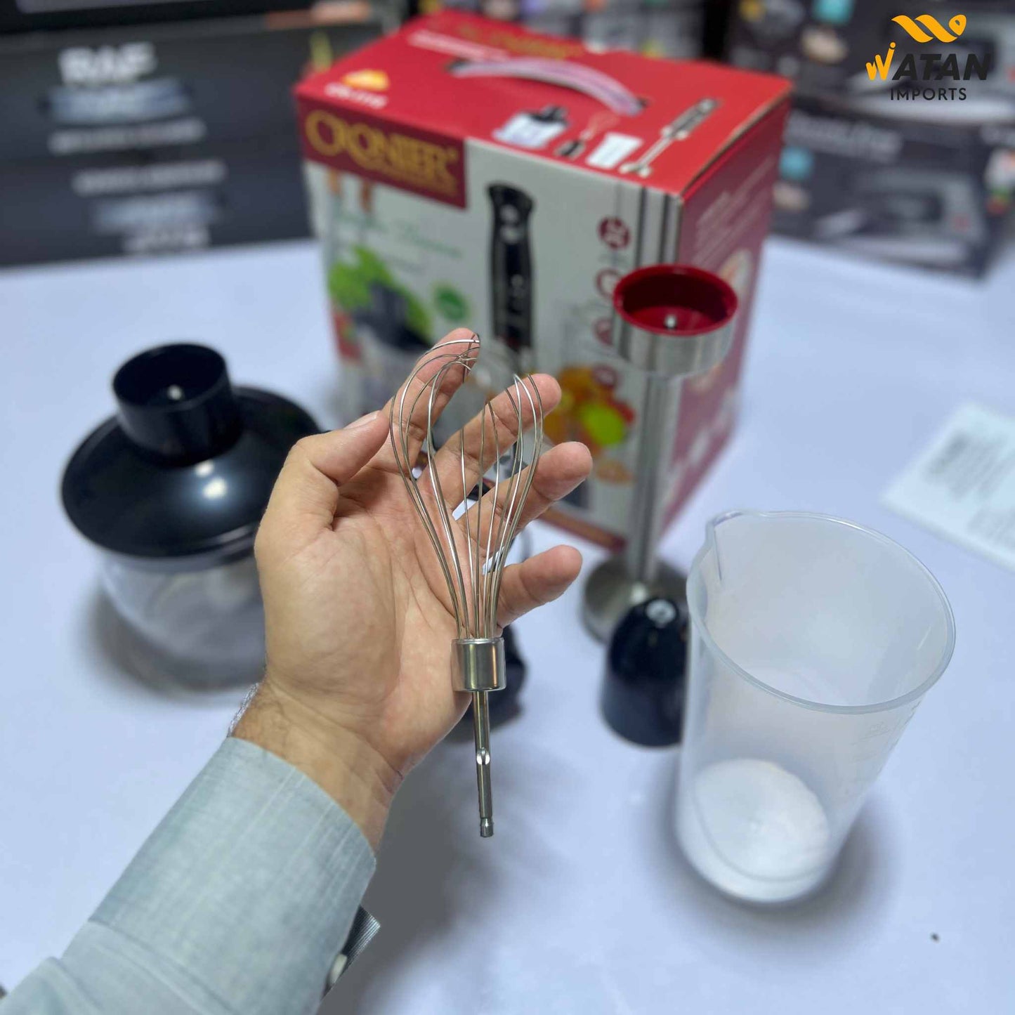 Cronier 4-in-1 Hand Blender | Multipurpose Stick Blender with Chopper, Whisk & Beaker – Powerful Kitchen Appliance