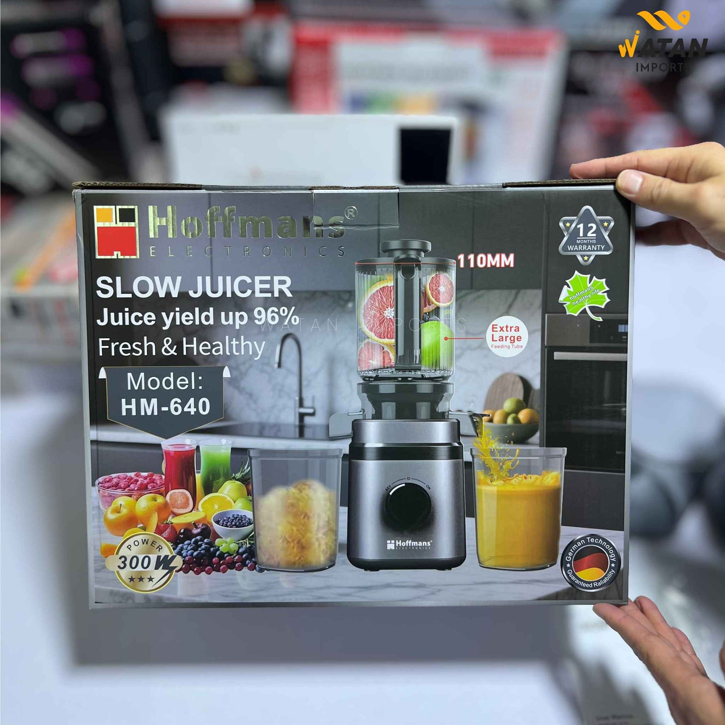 Hoffmans Slow Juicer | 300W Copper Motor | German Technology | Up to 96% Juice Yield
