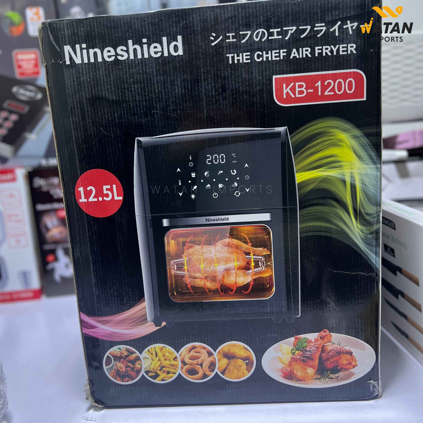 NineShield 12.5L Air Fryer | 1800W Power | Hot Air Technology | Digital Temperature Control 0–200°C