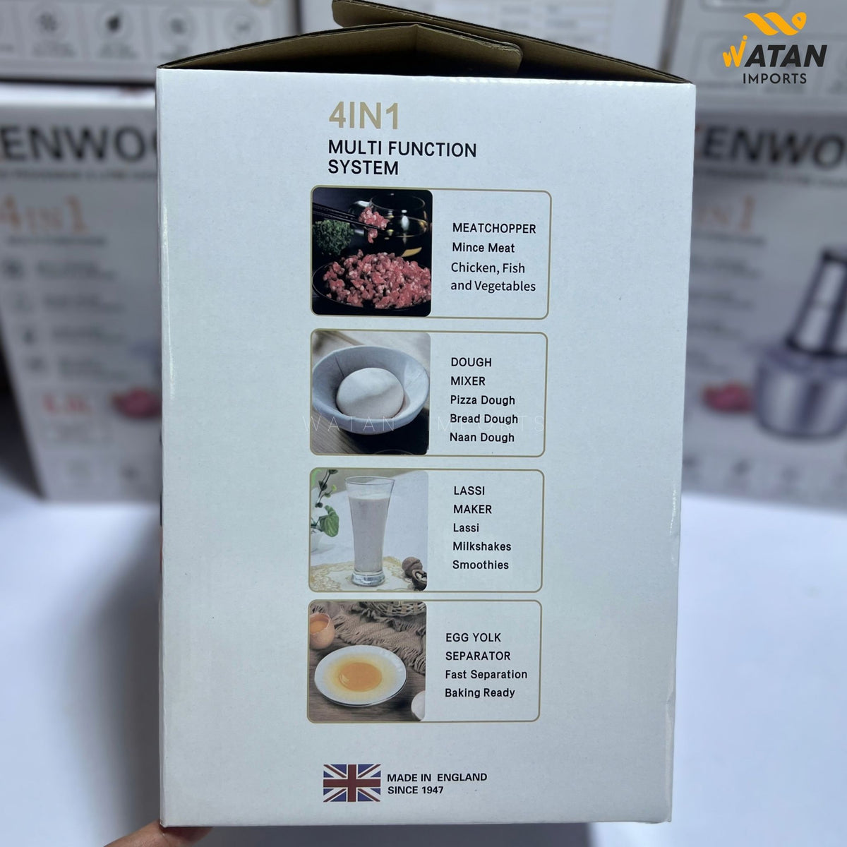 Kenwood 4-in-1 Food Processor | 5L Large Capacity | 1000W Copper Motor | 6 Titanium Gold Blades
