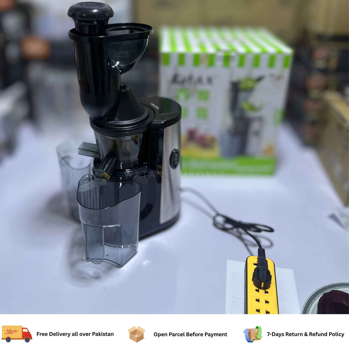 KOLAX 150W Cold Press Juicer | Wide Mouth Slow Juice Extractor
