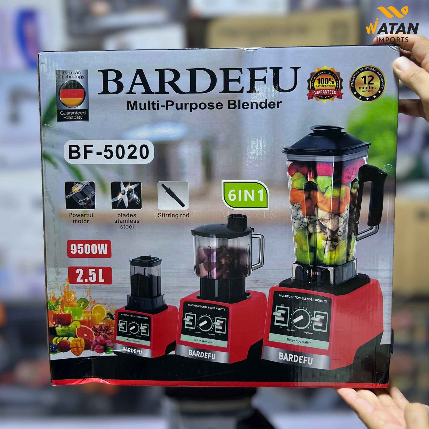 Bardefu 6-in-1 Multi-Function Blender – Powerful Kitchen Blender & Food Processor