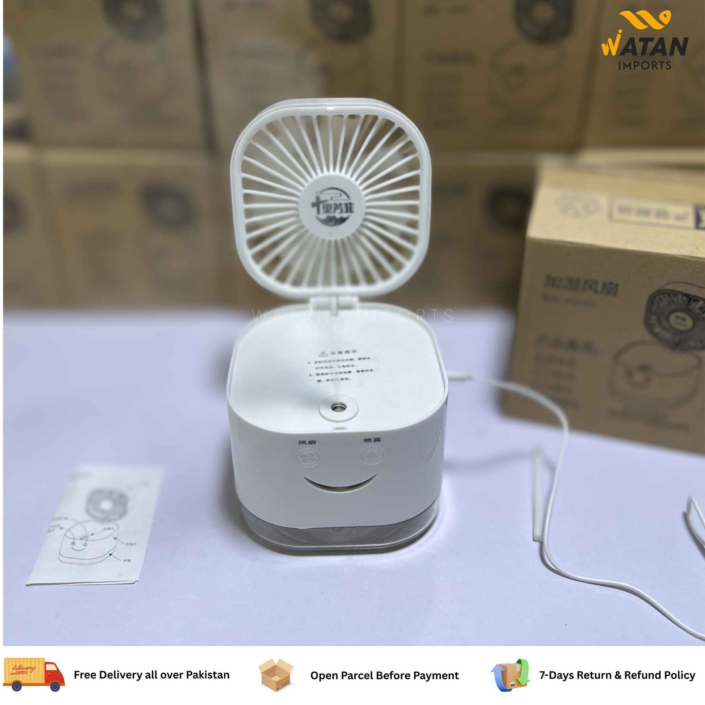 Portable Mist Fan 5W – 500ml Water Tank | Powerful Cooling & Refreshing Spray