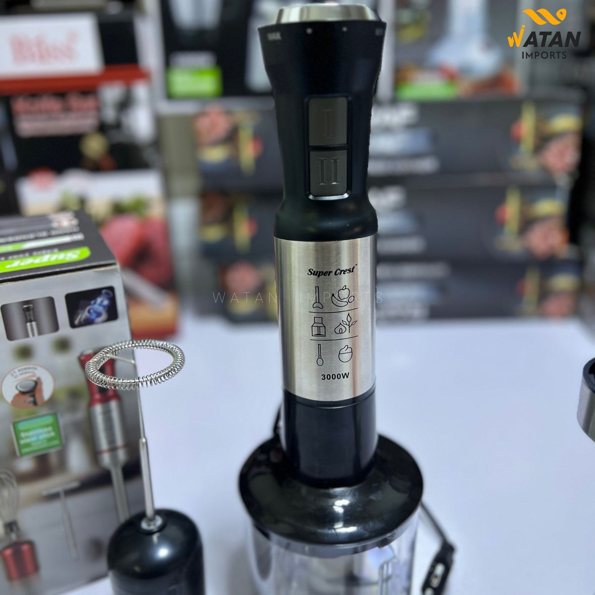 Super Crest 5-in-1 Hand Blender- Model SCT-7008 | 3000W | Stainless Steel