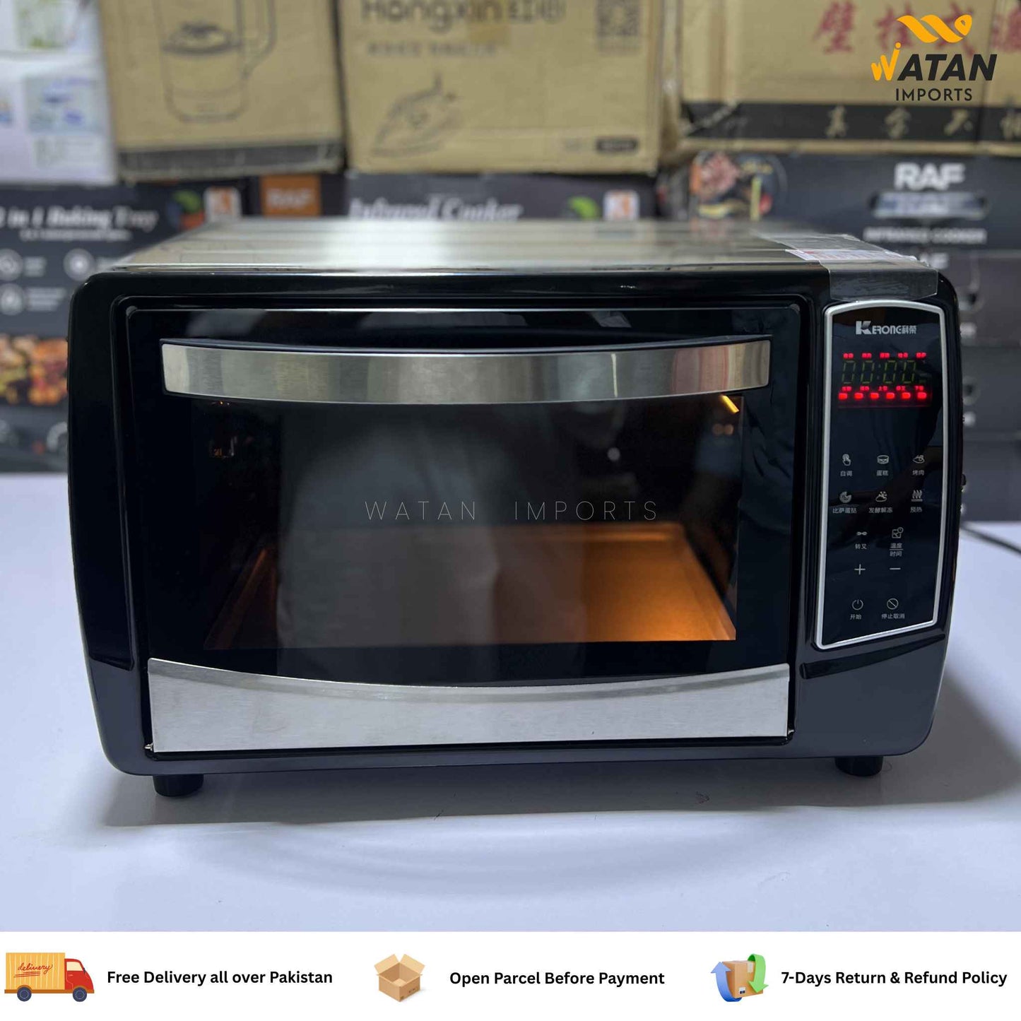 Kerone 30L Electric Oven – 1500W Stainless Steel Multi-Function Baking & Grilling Oven with Touch Control