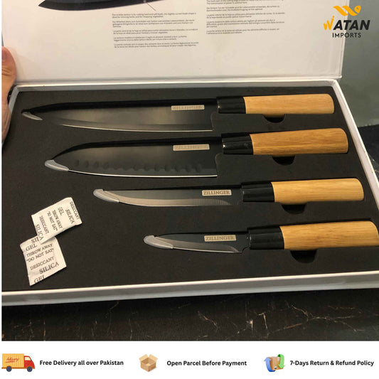 Zillinger Japanese 4-Piece Knife Set -Precision Crafted for Masterful Cooking