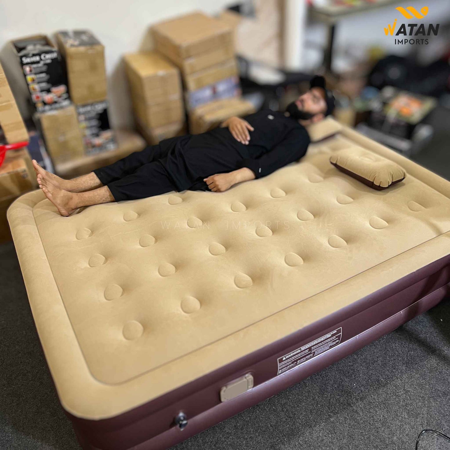 Inflatable Air Bed Double Size 200×150×40cm – Thickened Waterproof Camping & Guest Mattress