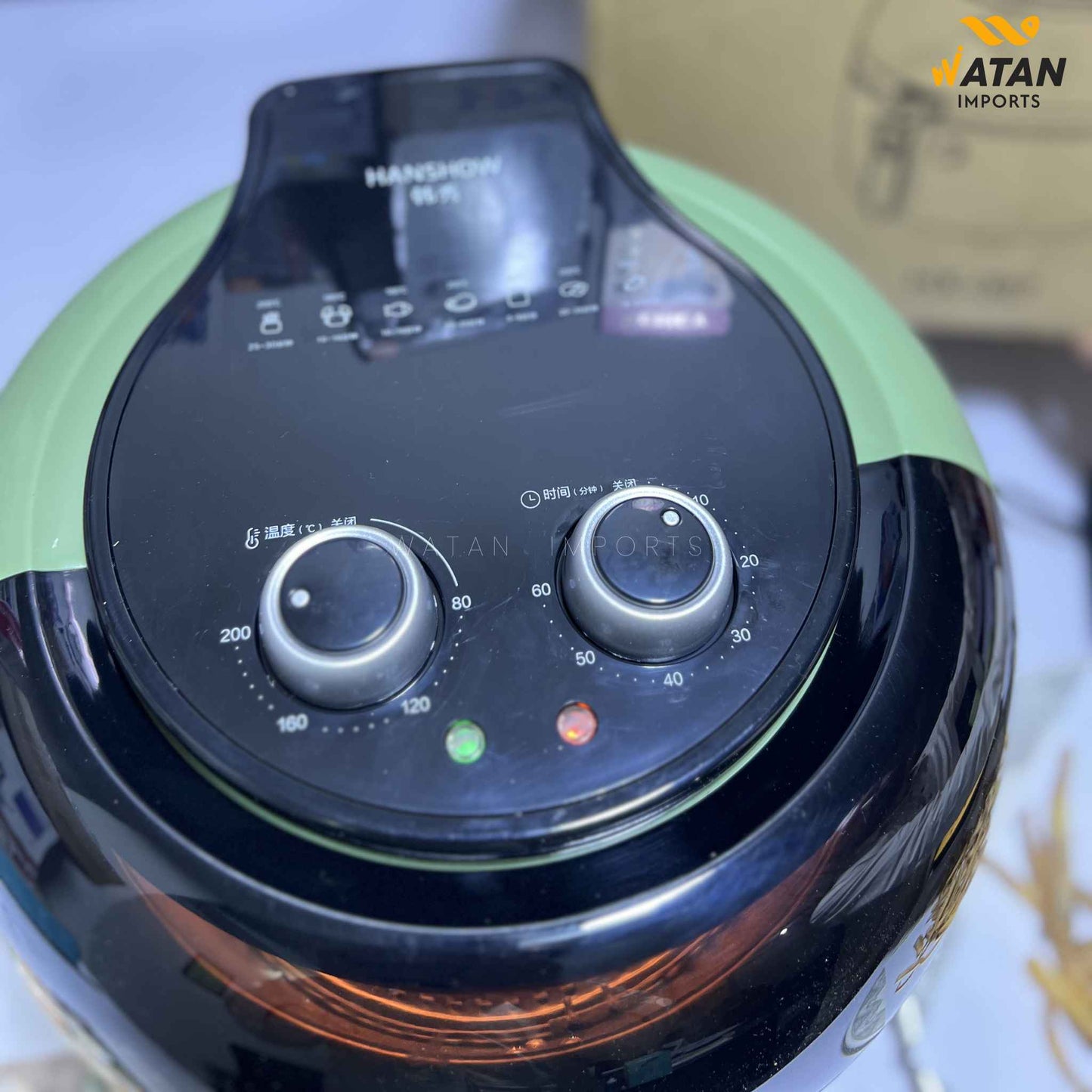 HANSHOW 8L 3D Rotating Air Fryer – 360° Hot Air Circulation, Digital Touch Control, Oil-Free Cooking Machine