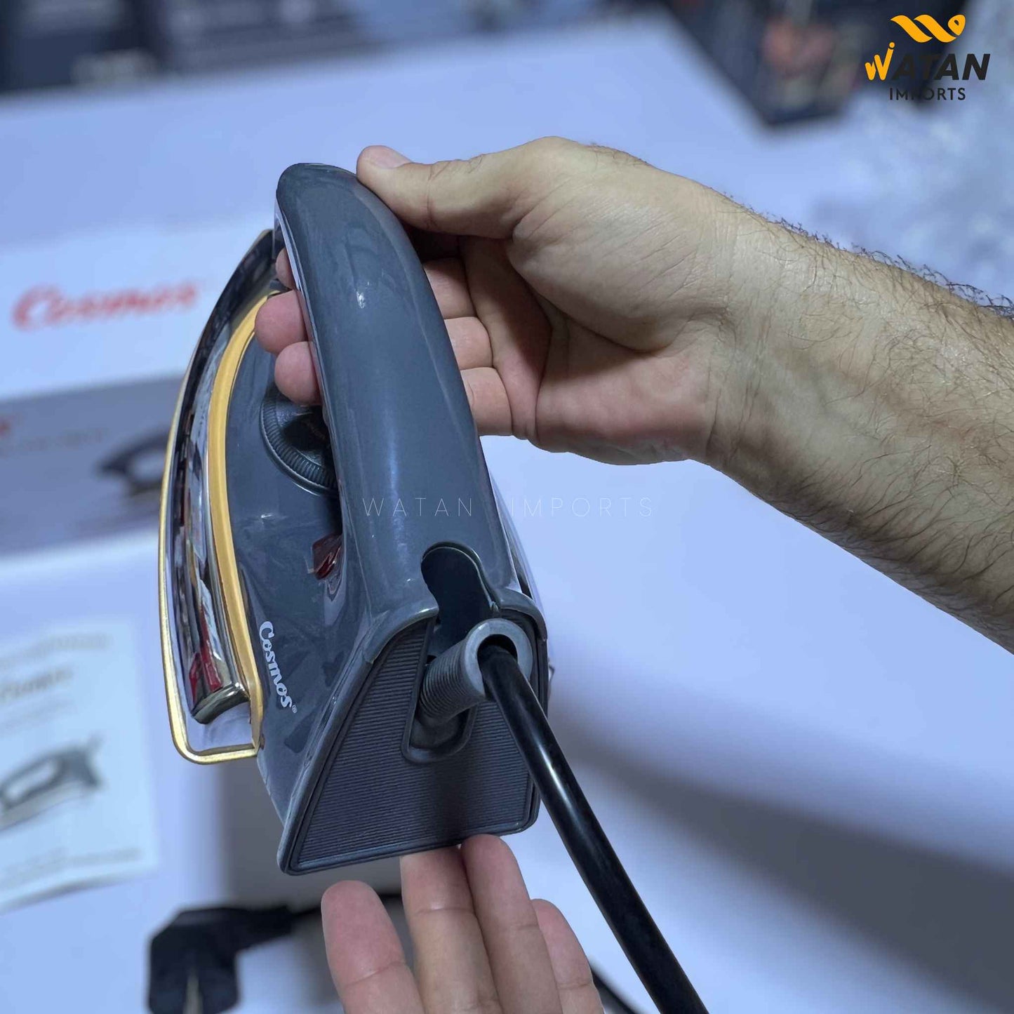 Cosmos Dry Iron 400W – Golden Non-Stick Sole Plate, Instant Heat & Auto Cut-Off