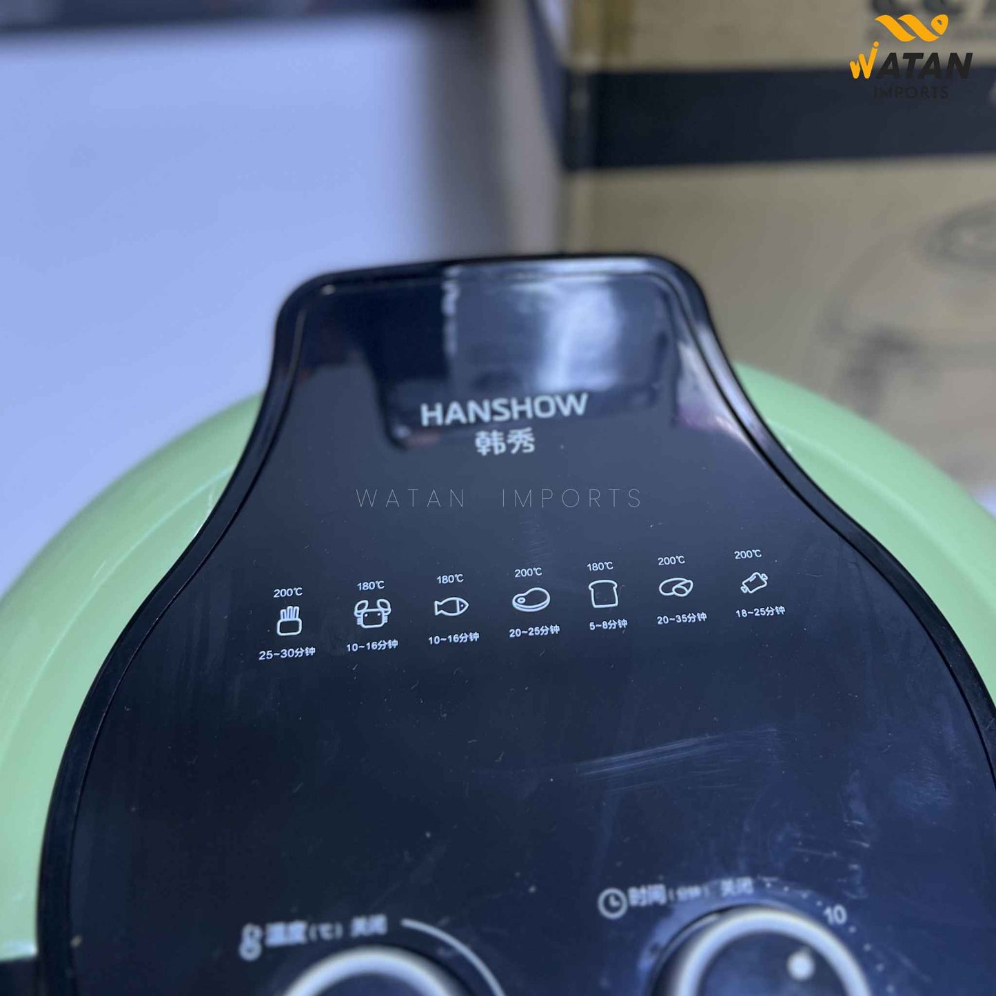 HANSHOW 8L 3D Rotating Air Fryer – 360° Hot Air Circulation, Digital Touch Control, Oil-Free Cooking Machine