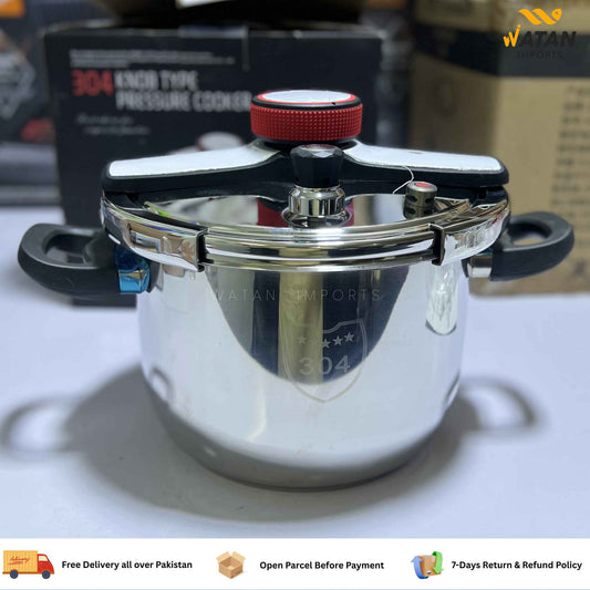 304 Stainless Steel Pressure Cooker 9L 26cm Knob Type | Heavy-Duty Induction & Gas Compatible Pressure Pot