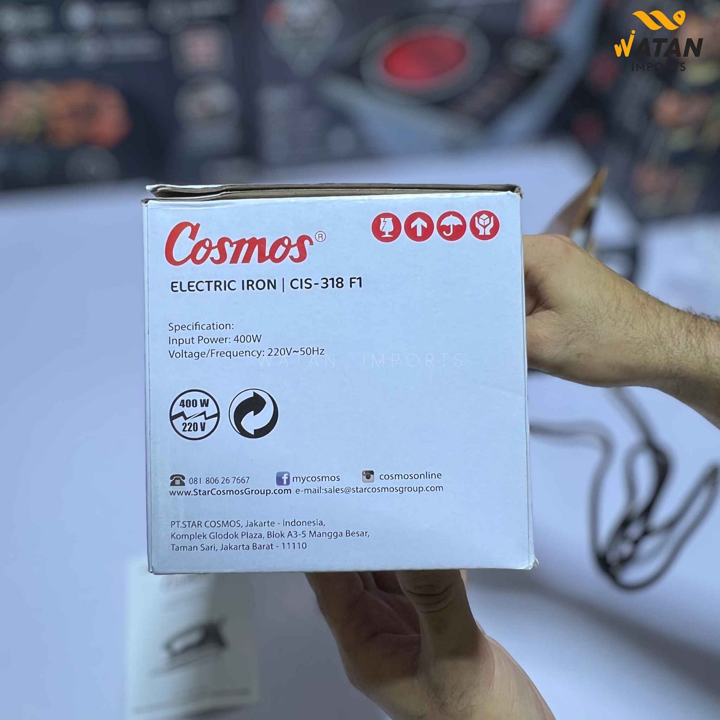 Cosmos Dry Iron 400W – Golden Non-Stick Sole Plate, Instant Heat & Auto Cut-Off