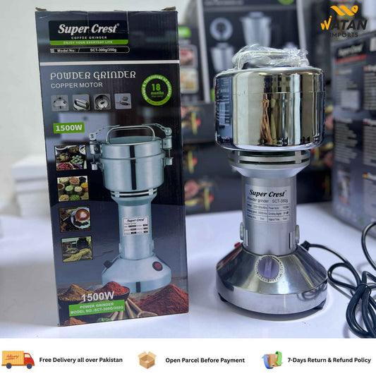 Super Crest 350g Electric Powder Grinder | High-Speed Dry Spice & Grain Mill Machine