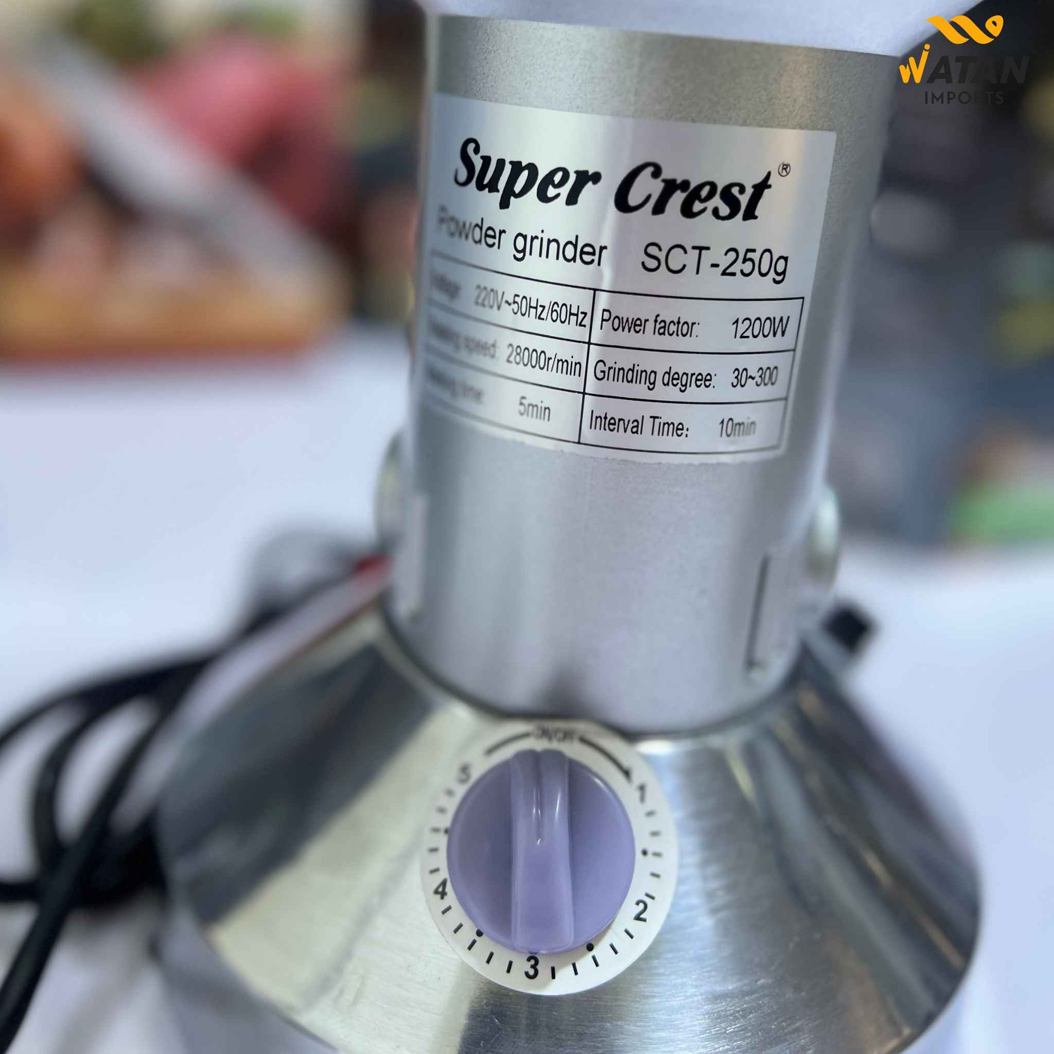 Super Crest 250g Electric Powder Grinder | High-Speed Dry Spice & Grain Mill Machine