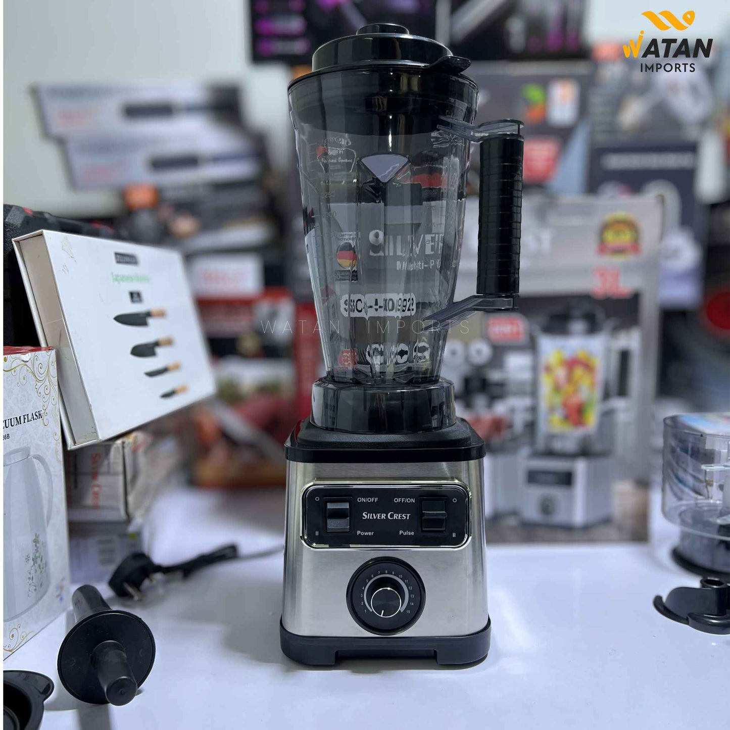 Silver Crest 8-in-1 Multi-Purpose Juicer Blender | Powerful Motor | Dry & Wet Grinder | Food Processor