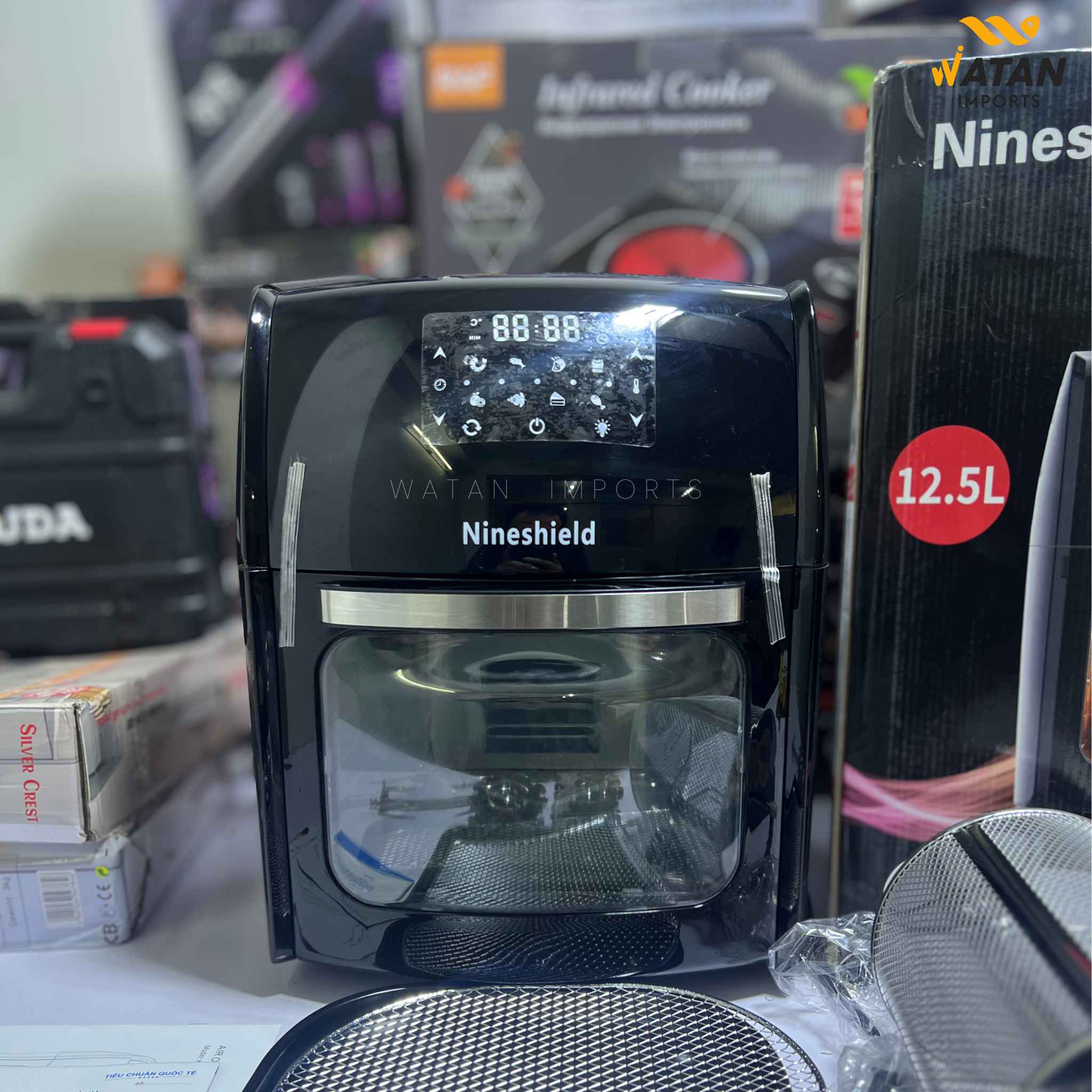 NineShield 12.5L Air Fryer | 1800W Power | Hot Air Technology | Digital Temperature Control 0–200°C