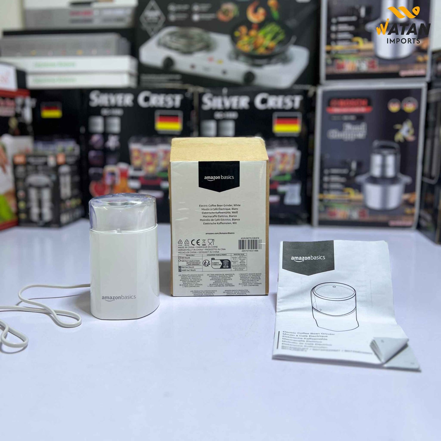 Amazon Basics Electric Coffee Grinder – Stainless Steel Blades, One-Touch Operation, Compact & Durable Design