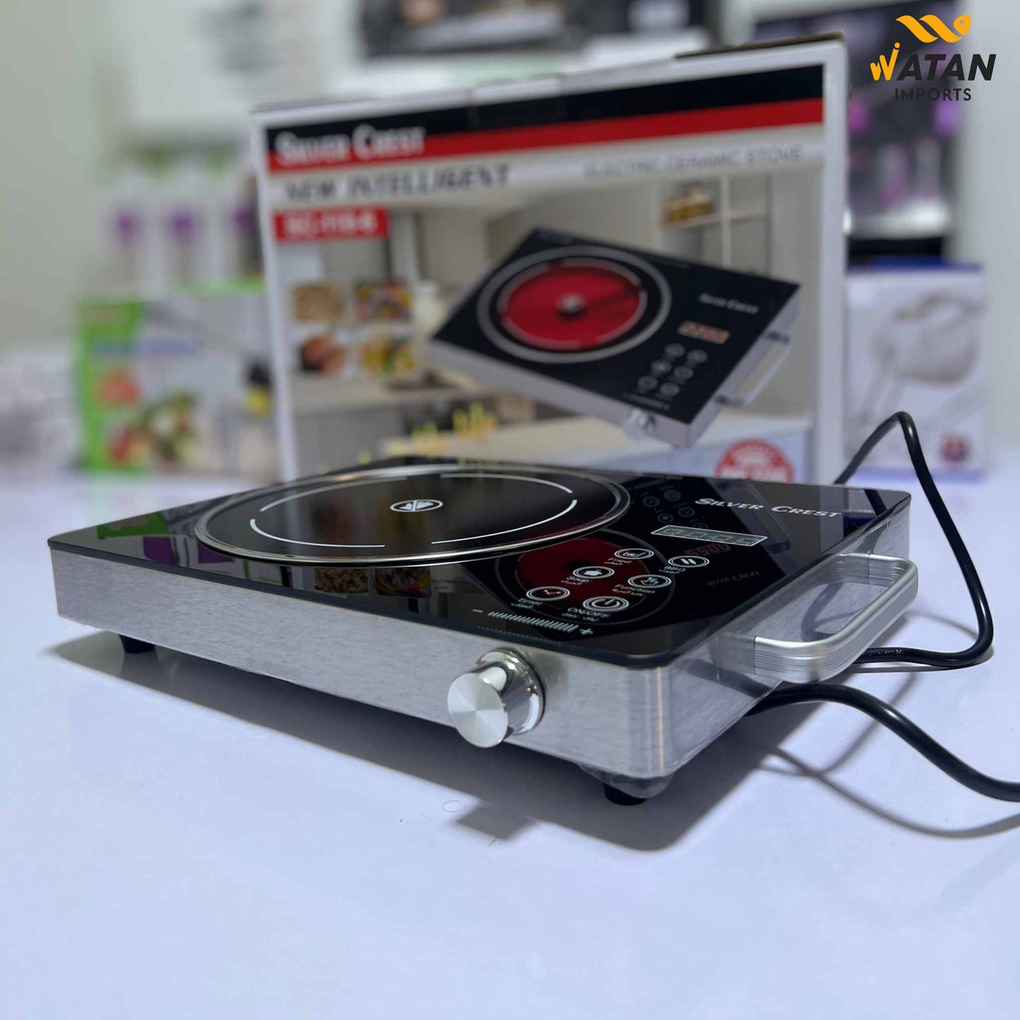 Silver Crest 3500W Ceramic Cooker – Modern Ring Glass Electric Stove Cooktop for Home Use