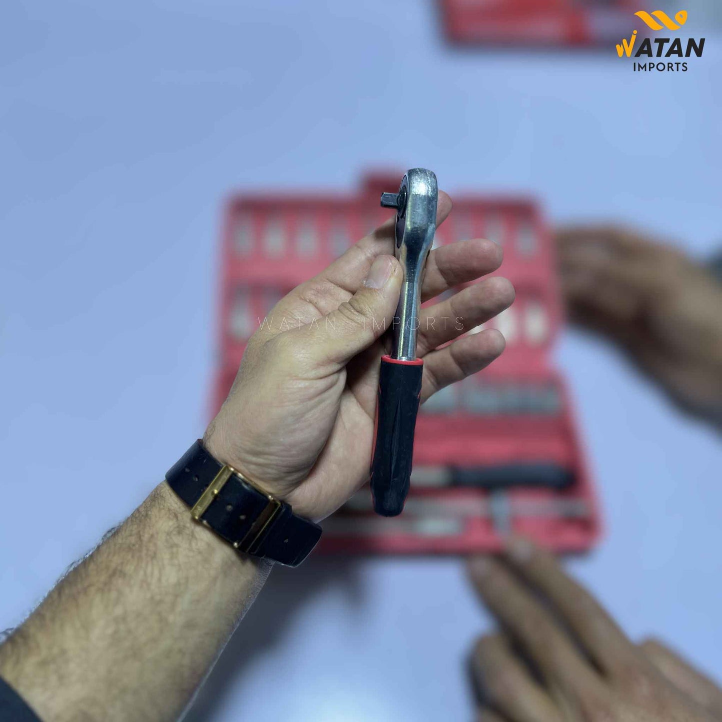 46 pcs Socket Wrench Set 1/4'Drive Metric Mechanic Tools Kit Bit Ratchet Sockets with Extension Bar for Automotive, Car, Bike, Household and Auto Repairing with Storage Case