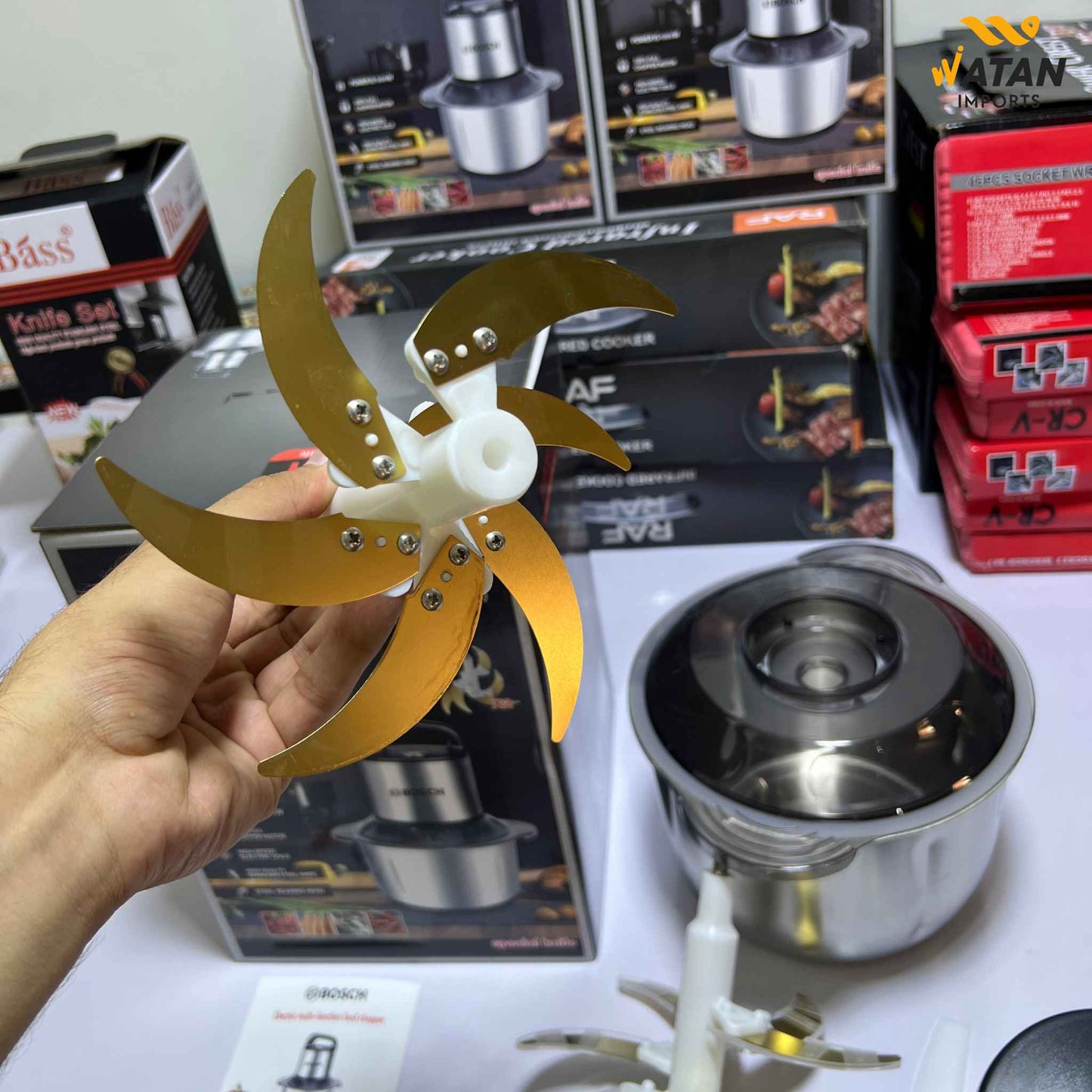 Bosch 1000W Heavy-Duty Chopper – Solve Tough Meat, Onion & Vegetable Chopping in Seconds | 5L Stainless Steel Bowl