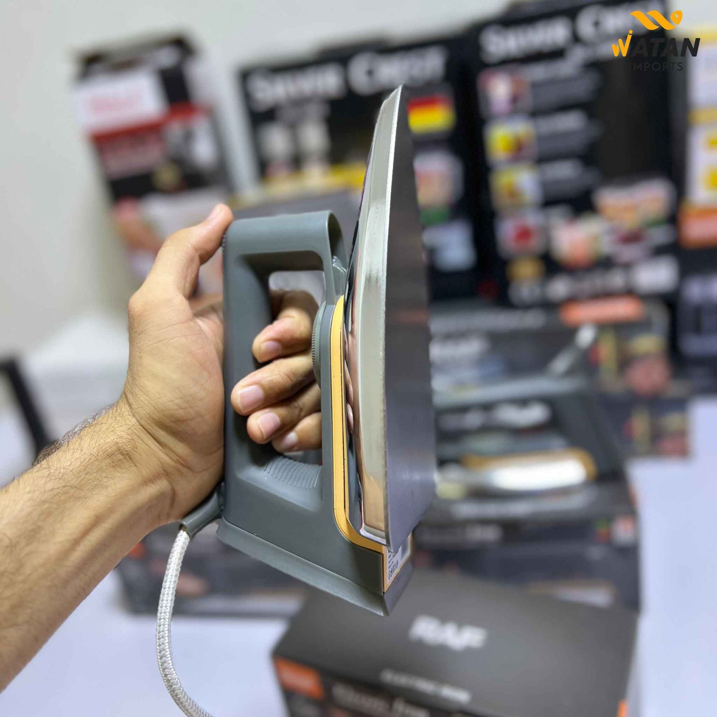 RAF Electric Dry Iron 1600W with Non-Stick Soleplate Model R-1108  – Lightweight, Durable & Easy Glide