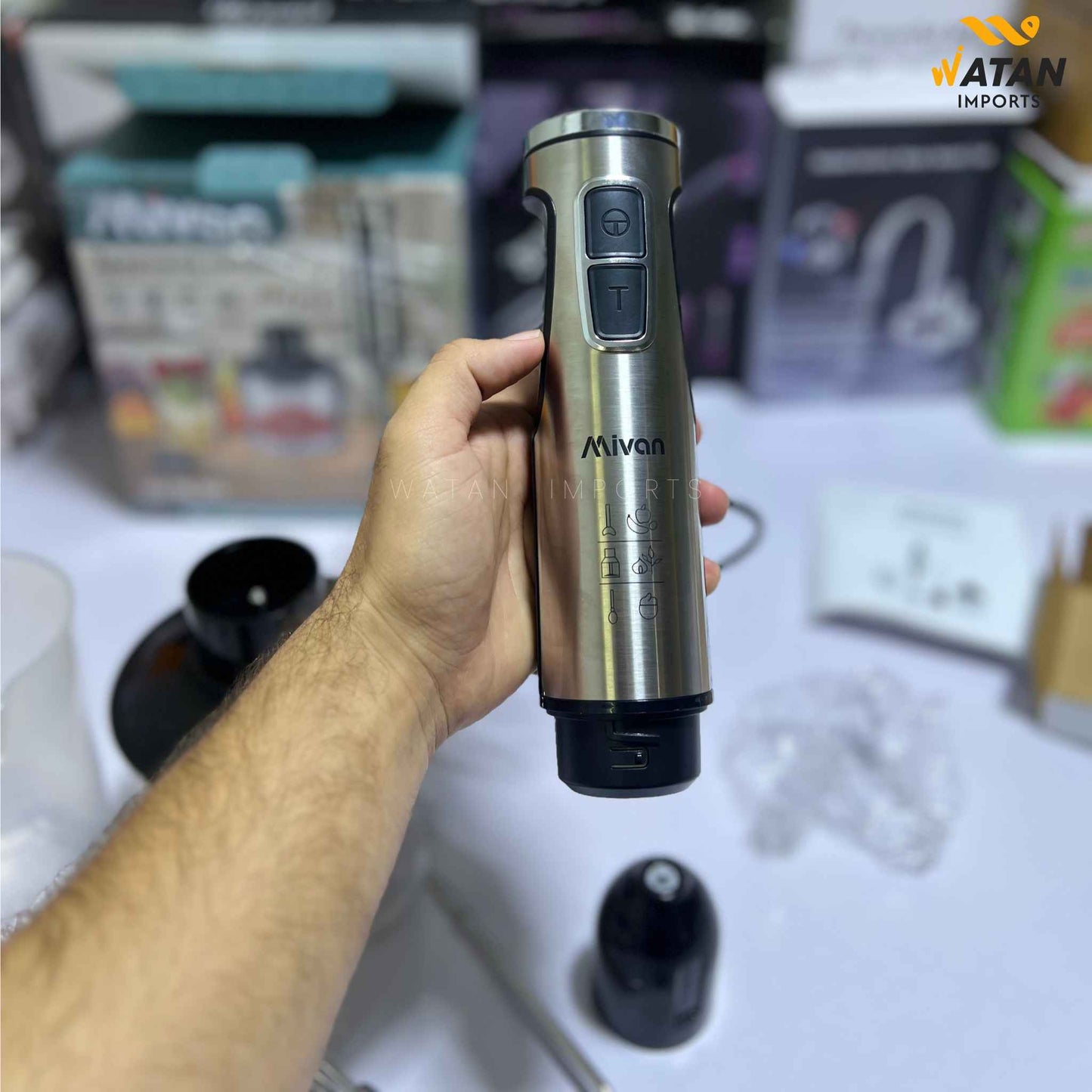 MIVAN 4 in 1 Hand Blender | 2800W Powerful Motor | German Technology | Chopper, Whisk & Beaker