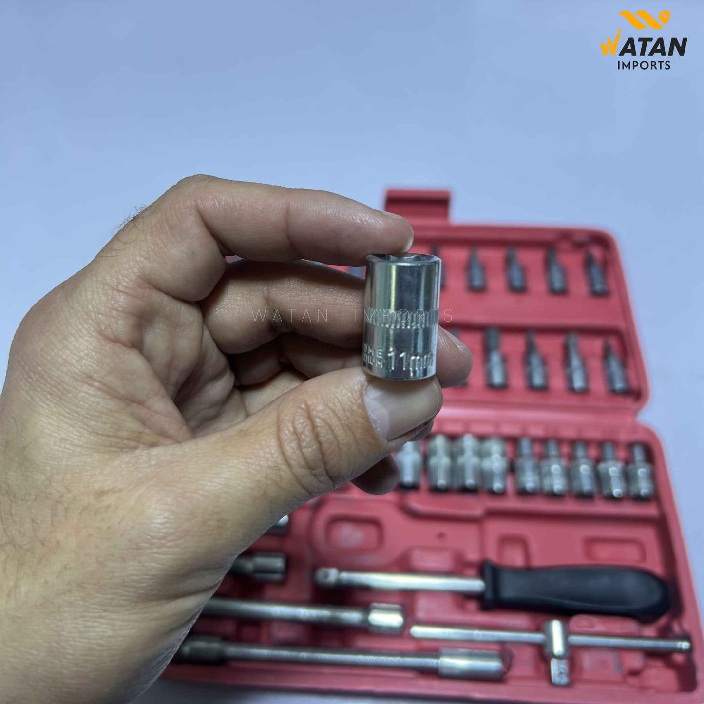 46 pcs Socket Wrench Set 1/4'Drive Metric Mechanic Tools Kit Bit Ratchet Sockets with Extension Bar for Automotive, Car, Bike, Household and Auto Repairing with Storage Case