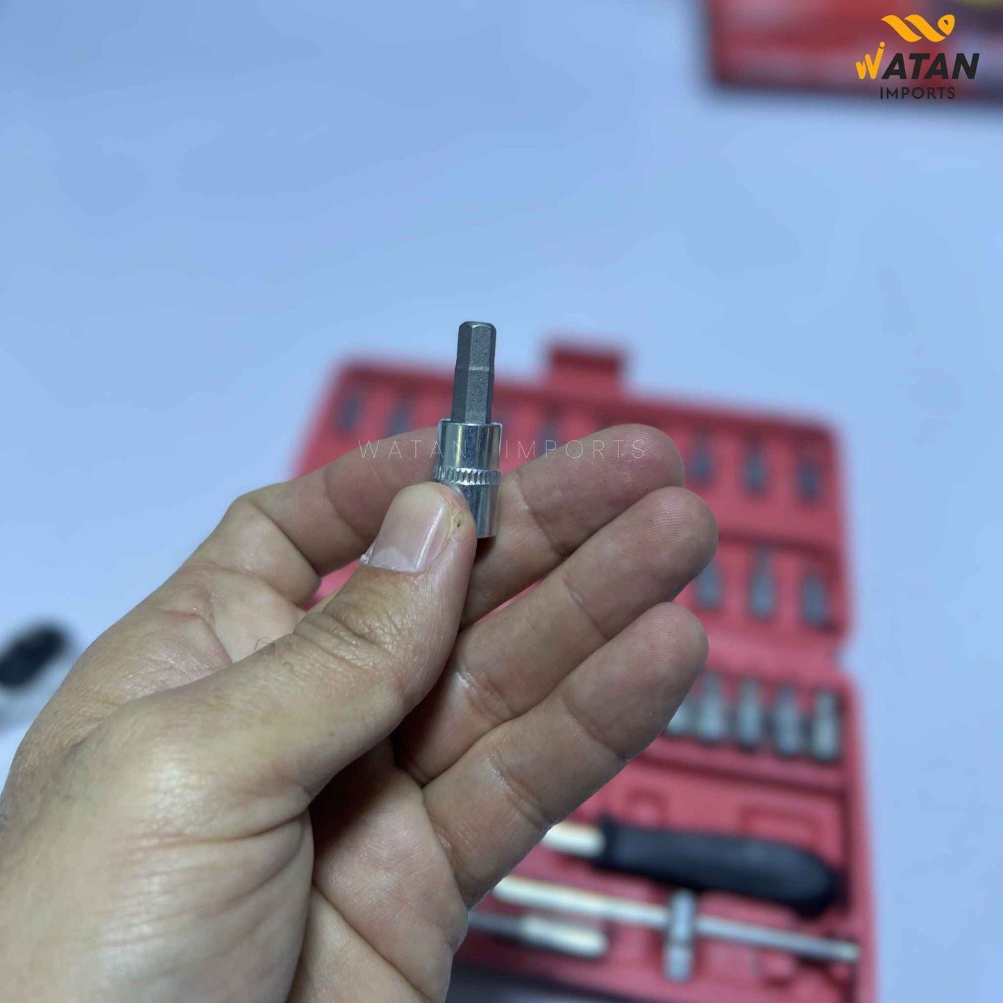 46 pcs Socket Wrench Set 1/4'Drive Metric Mechanic Tools Kit Bit Ratchet Sockets with Extension Bar for Automotive, Car, Bike, Household and Auto Repairing with Storage Case