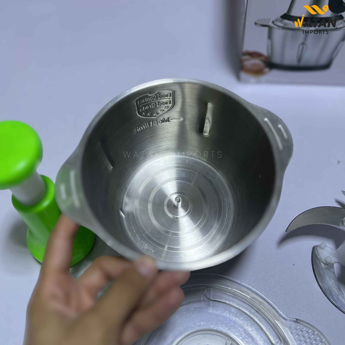 Silver Crest 2 in 1 Chopper – 3L Stainless Steel Bowl | 300W Powerful Motor | Electric + Manual Shaft