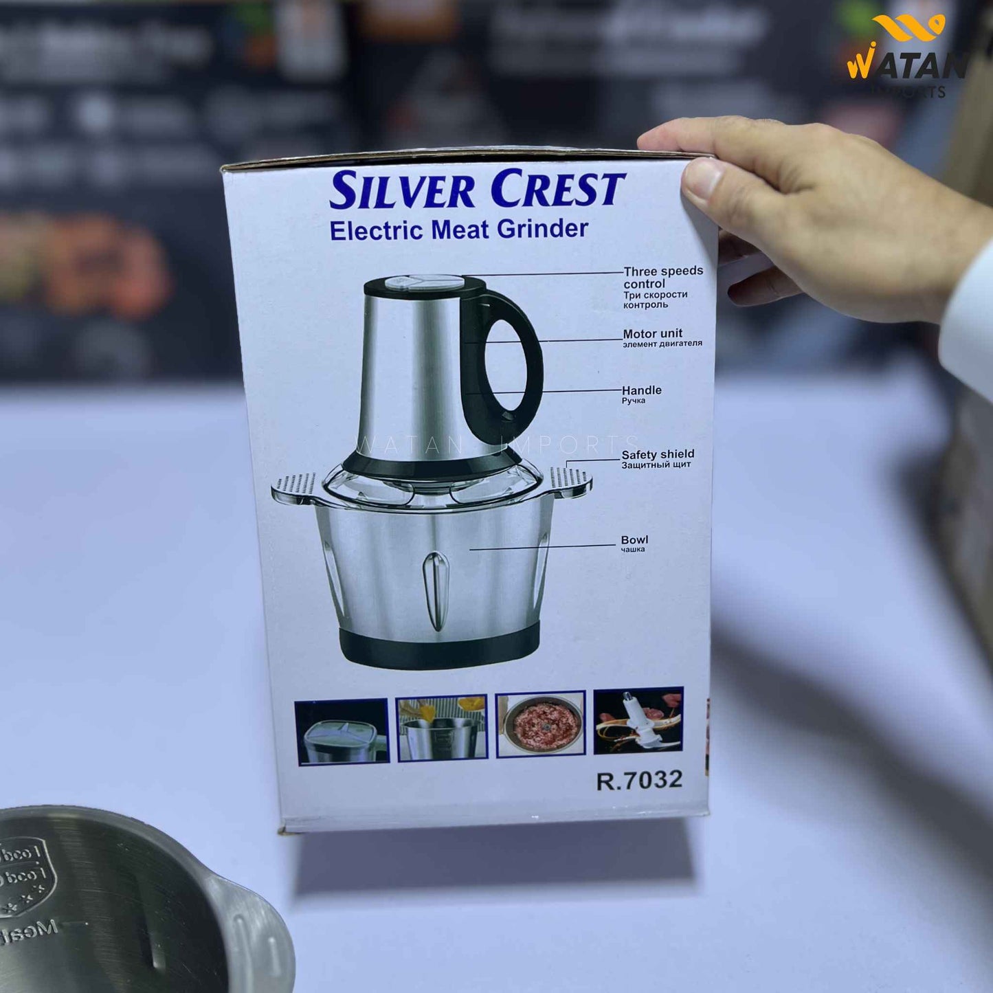 Silver Crest 2 in 1 Chopper – 3L Stainless Steel Bowl | 300W Powerful Motor | Electric + Manual Shaft