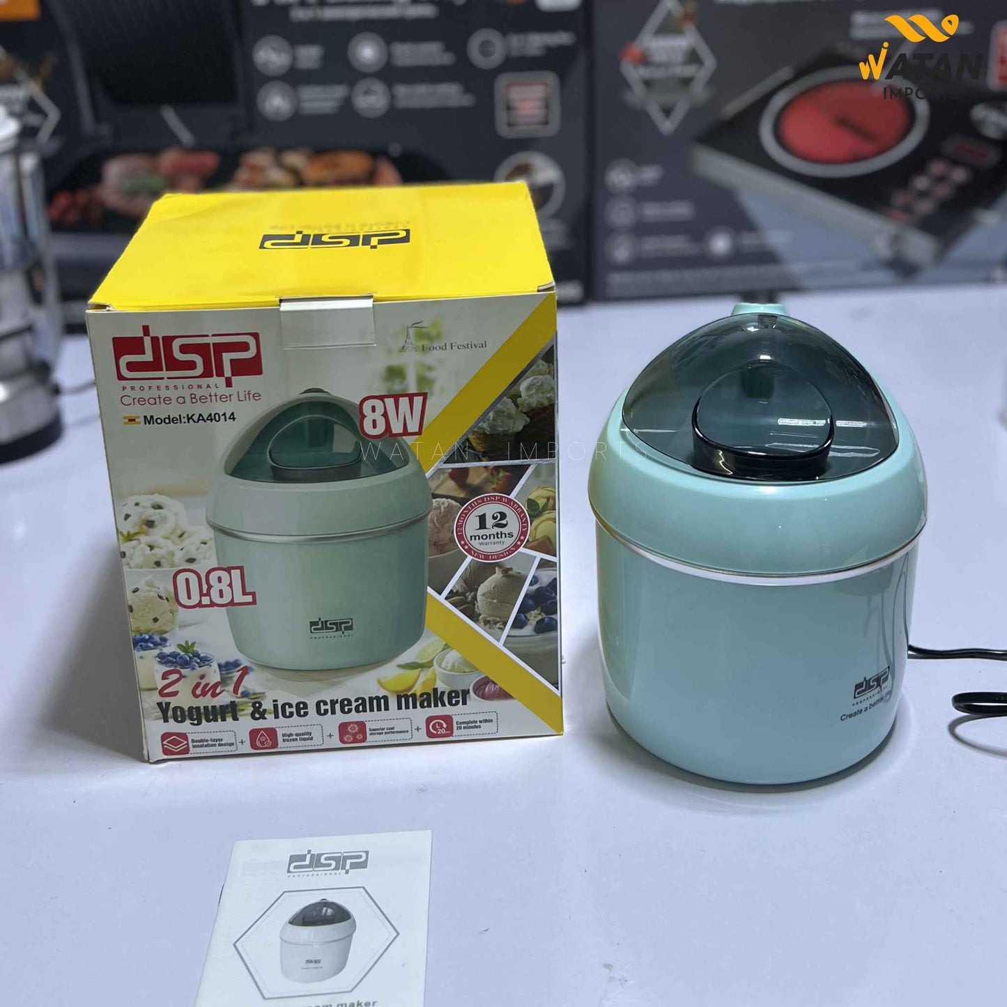 DSP 2-in-1 Ice Cream & Yogurt Maker KA4014 – 0.8L Electric Machine | Imported France Design