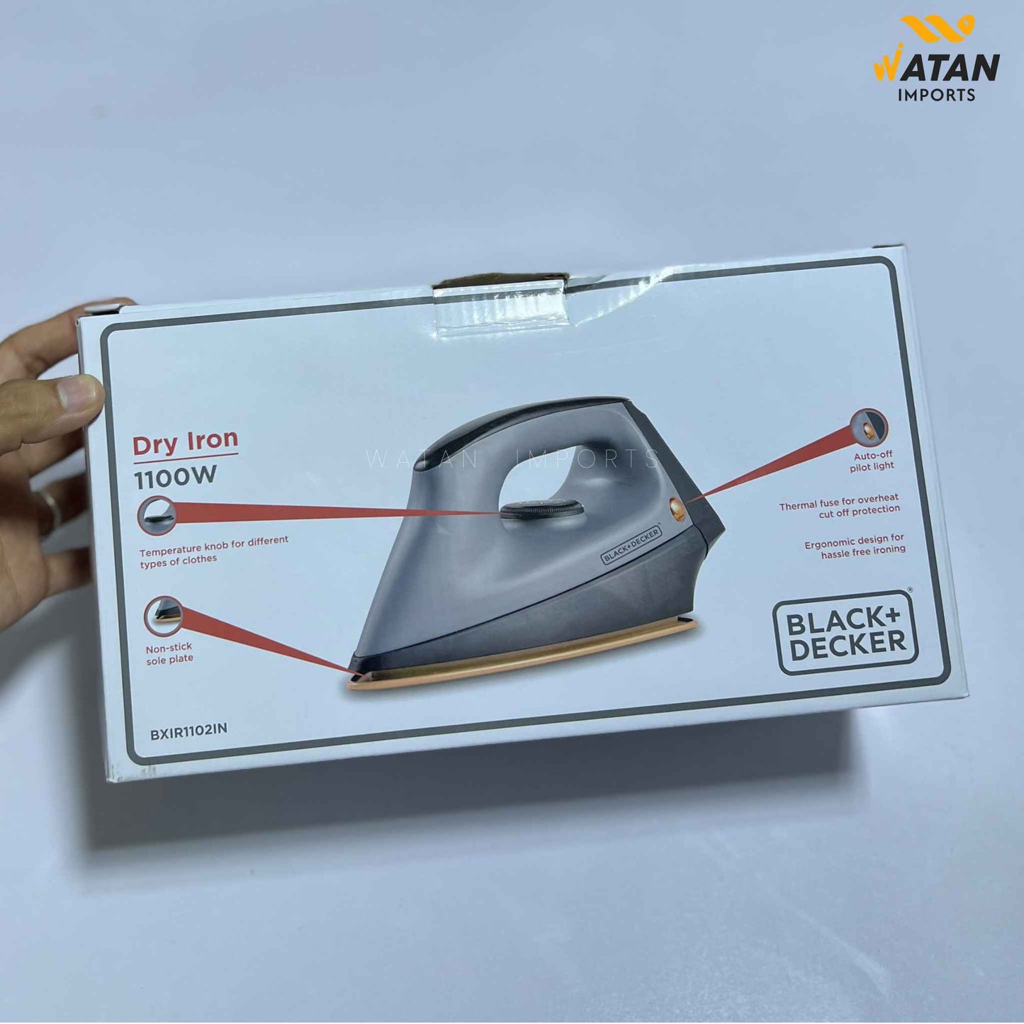BLACK+ DECKER Dry Iron 1100W – Non-Stick Soleplate with 2 Years Warranty