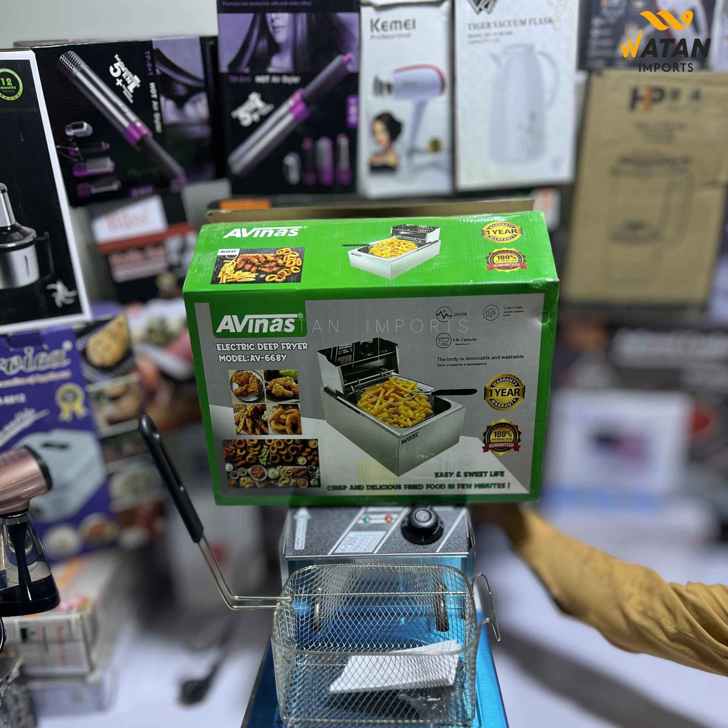 Avinas 6.8L Deep Fryer – 2800W Powerful Stainless Steel Fryer