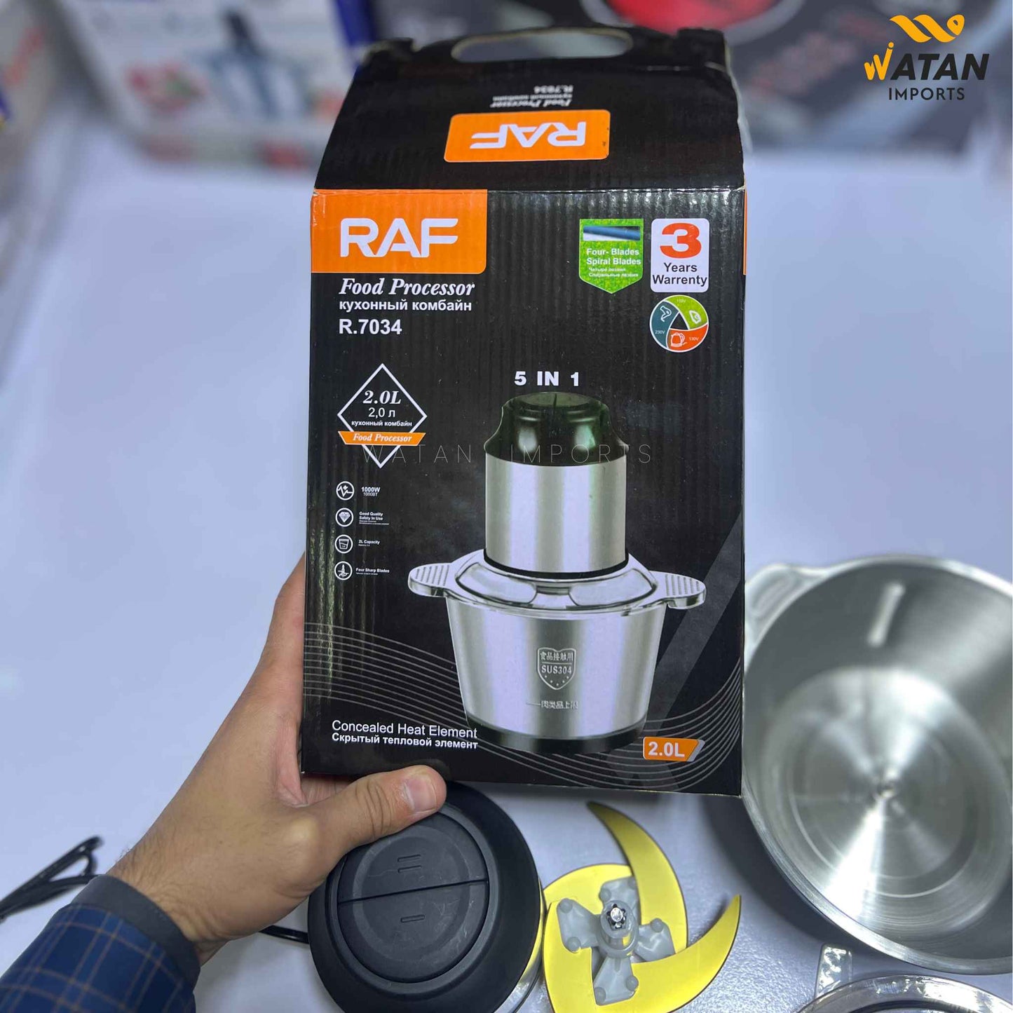 RAF Electric Food Chopper 2.0L – 1000W Powerful Motor | Multi-Purpose Kitchen Chopper