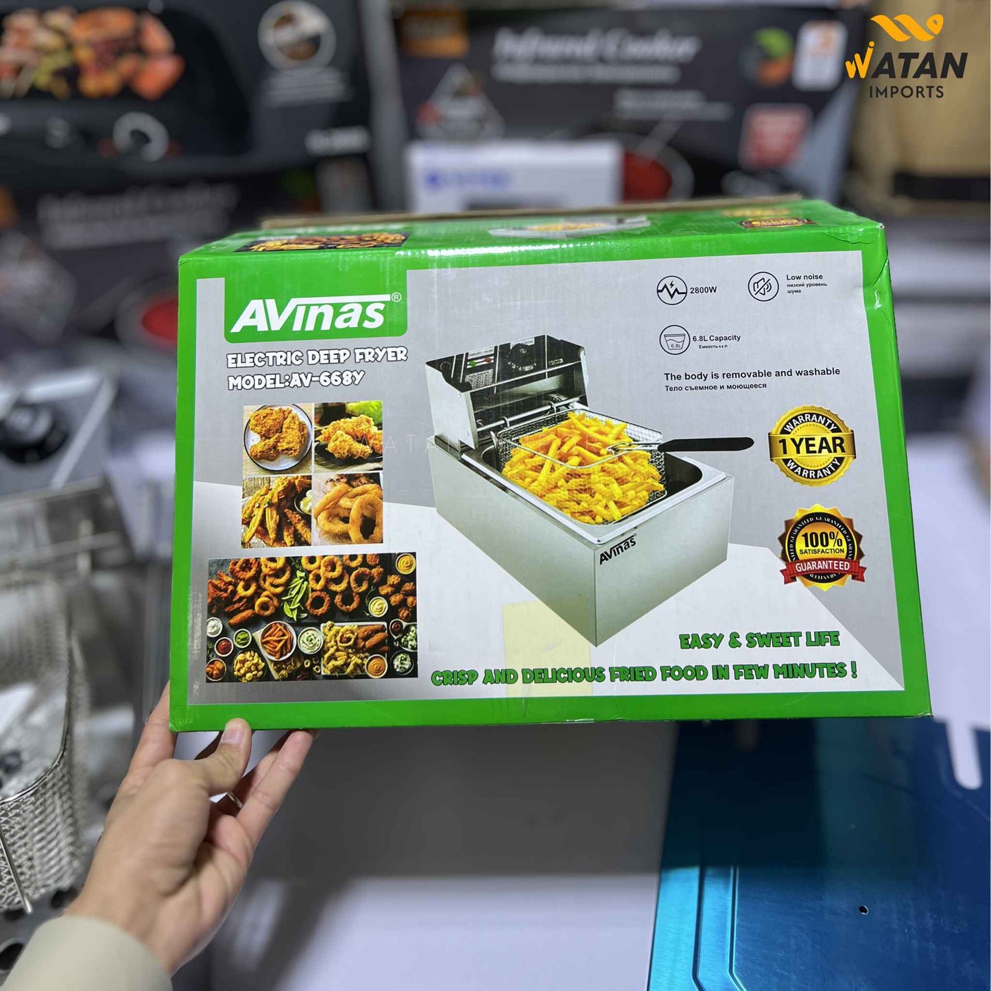 Avinas 6.8L Deep Fryer – 2800W Powerful Stainless Steel Fryer