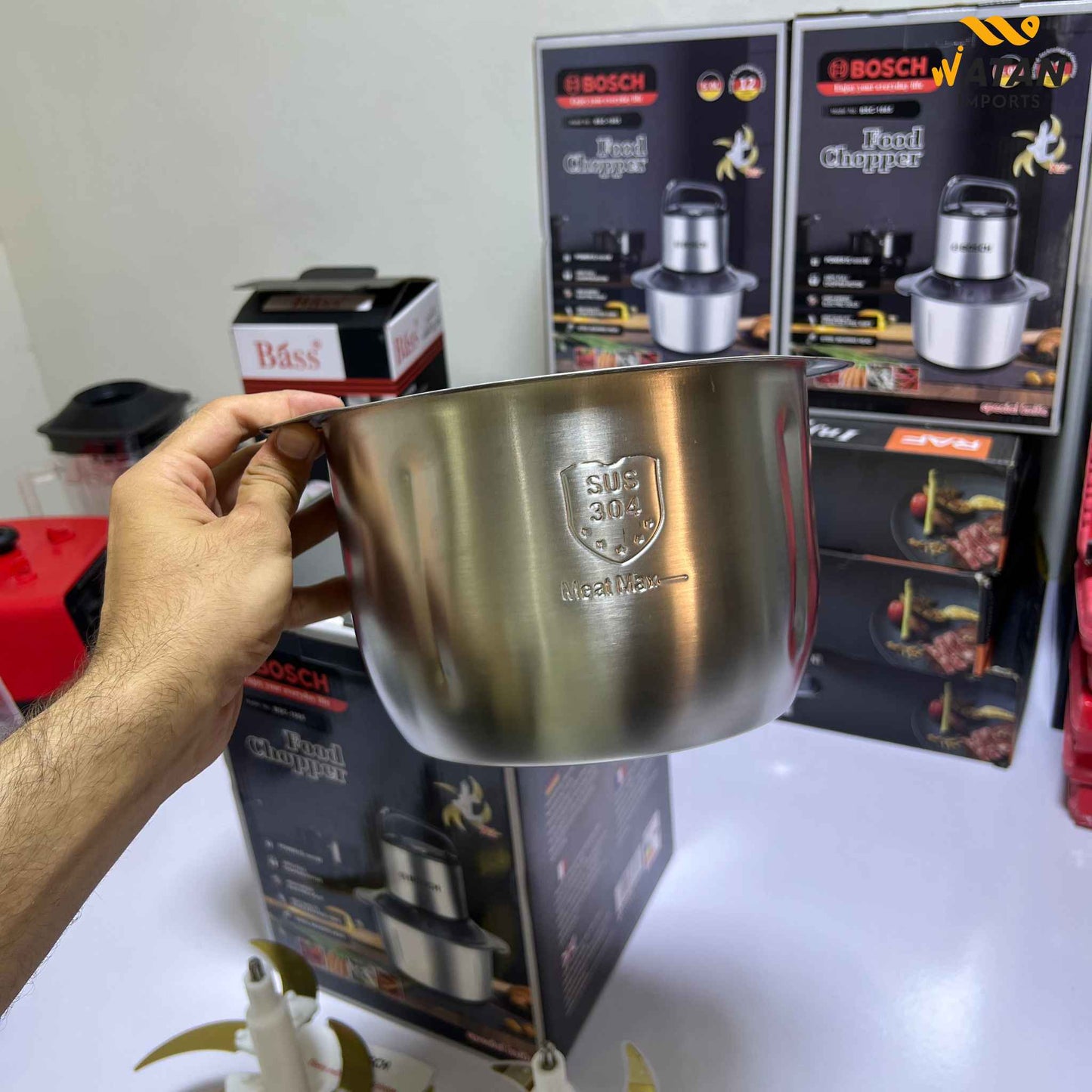 Bosch 1000W Heavy-Duty Chopper – Solve Tough Meat, Onion & Vegetable Chopping in Seconds | 5L Stainless Steel Bowl