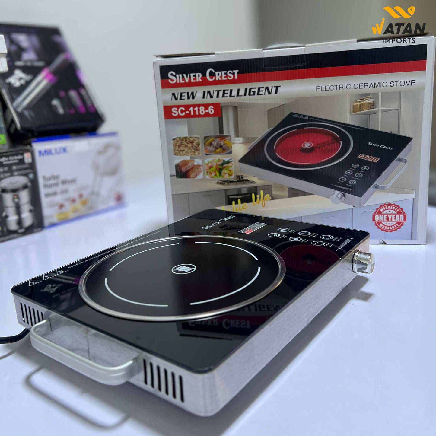 Silver Crest 3500W Ceramic Cooker – Modern Ring Glass Electric Stove Cooktop for Home Use