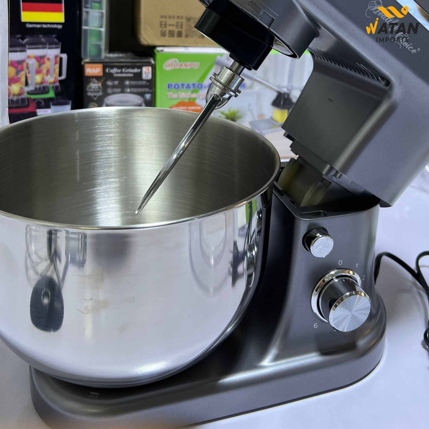 Lenox Kitchen Stand Mixer 1200 Watt with 5 Liter Stainless Steel Bowl | Dough Hook, Whisk & Beater