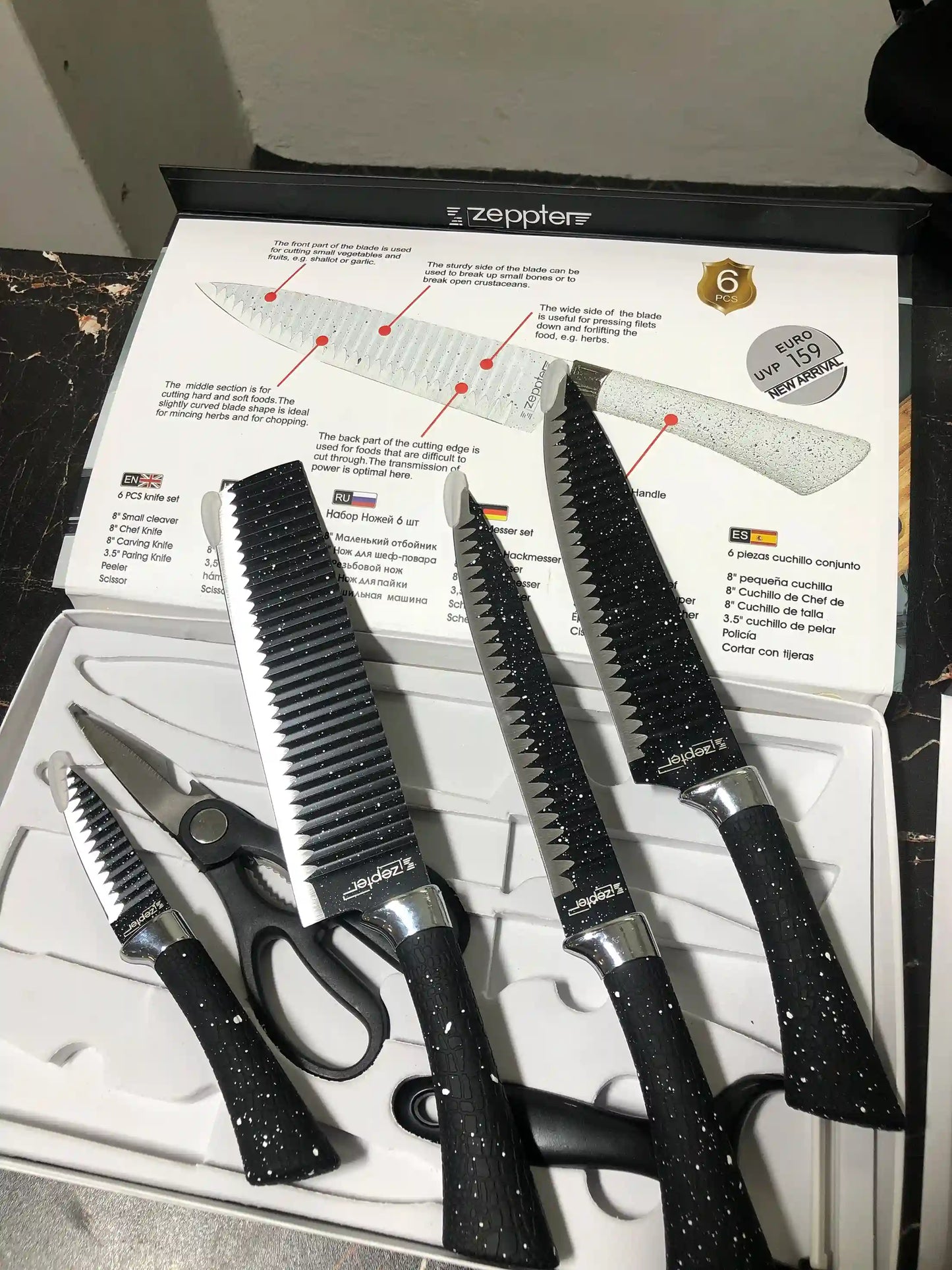 Zeppter 6-Piece Knife Set – Sharp. Strong. Easy to Use.